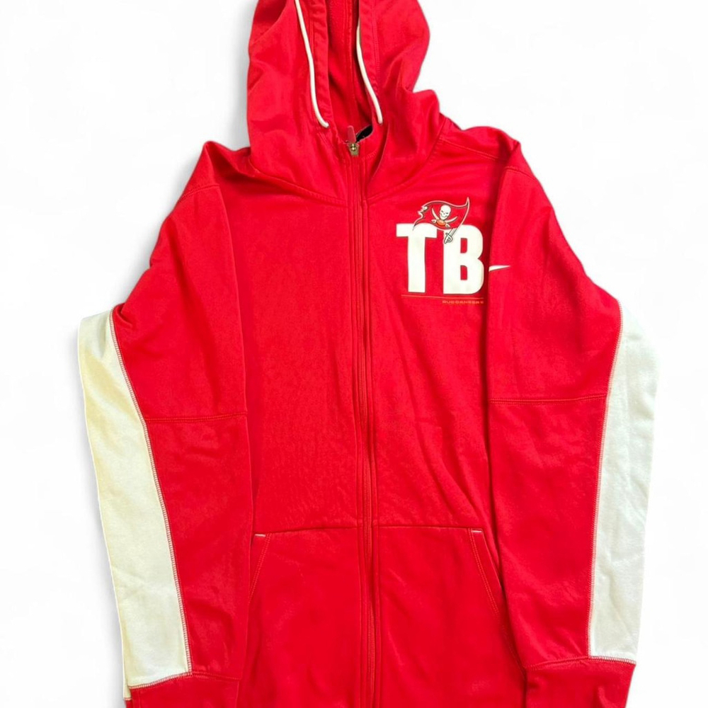 Tampa Bay Buccaneers Nike red and white zip-up hoodie size Large